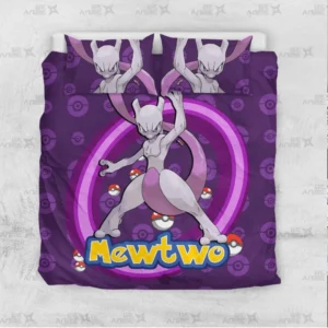 Pokemon Mewtwo Bedding Set Custom Anime Bedroom