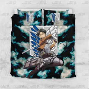Levi Ackerman Bedding Set Custom Attack On Titan Anime Bedroom