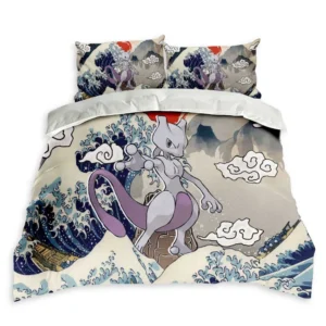 Mewtwo Bedding Set Kanagawa Great Wave Edition