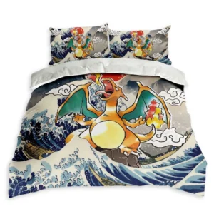 Charizard Bedding Set Kanagawa Great Wave Edition