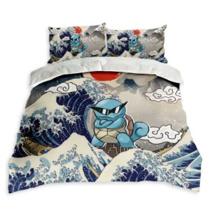 Squirtle Bedding Set Kanagawa Great Wave Edition