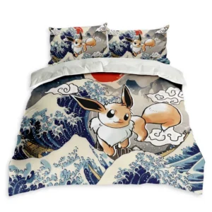 Eevee Bedding Set Kanagawa Great Wave Edition