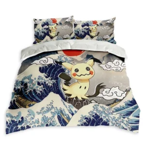 Mimikyu Bedding Set Kanagawa Great Wave Edition