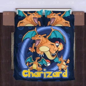 Pokemon Charizard Bedding Set Custom Anime Bedroom