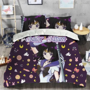 Sailor Saturn Cute Version Bedding Set Custom Sailor Moon Anime Bedroom