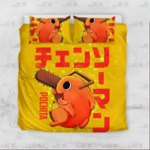 Pochita Bedding Set Custom Chainsaw Man Anime Bedroom