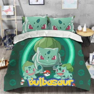 Bulbasaur Bedding Set Pokemon Anime Bedroom