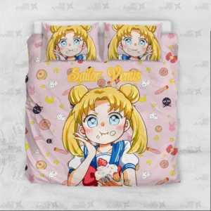 Sailor Moon Cute Version Bedding Set Custom Sailor Moon Anime Bedroom