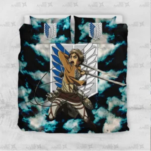 Eren Yeager Bedding Set Custom Attack On Titan Anime Bedroom