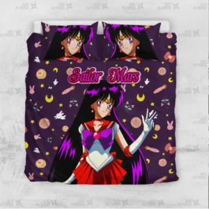 Sailor Mars Cute Version Bedding Set Custom Sailor Moon Anime Bedroom