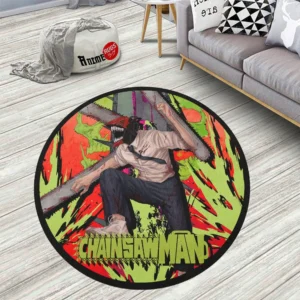 Denji Round Rug Custom Chainsaw Anime Rug Floor Mats