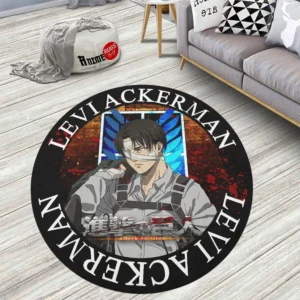 Attack On Titan Characters Levi Ackerman Round Rug Anime Room Mats