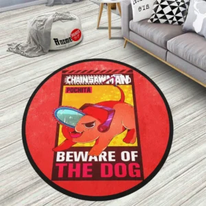 Pochita Round Rug Custom Chainsaw Man Anime Rug Floor Mats