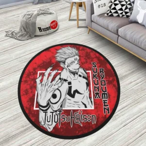 Sukuna Ryoumen Round Rug Custom Tie Dye Style Anime Room Mats