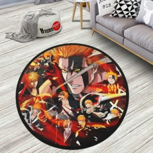 Bleach Ichigo Kurosaki Round Rug Anime Room Mats