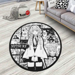 Mitsuri Kanroji Manga Round Rug Custom Anime Room Mats