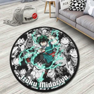Izuku Midoriya Manga Mix Round Rug Custom Anime Room Mats