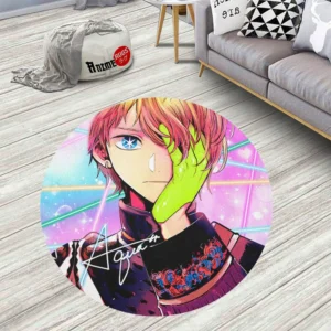 Oshi no Ko Aquamarine Hoshino Round Rug Custom Circle Carpet