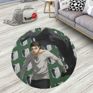 Attack On Titan Characters Eren Yeager Round Rug Custom Circle Carpet