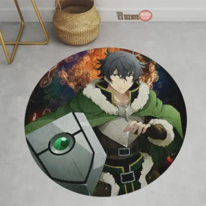 The Rising Of The Shield Hero Naofumi Iwatani And Main Shield Round Rug Custom Circle Carpet