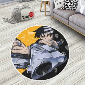 Death the Kid Soul Eater Round Rug Custom Circle Carpet