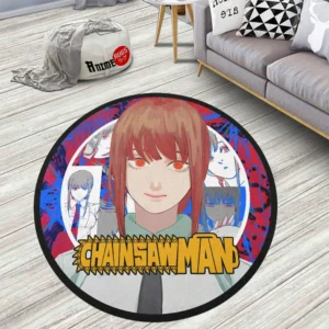 Chainsaw Man Makima Round Rug Anime Room Mats