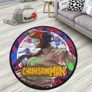 Chainsaw Man Denji Chainsaw Man Round Rug Anime Room Mats