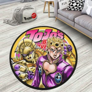Jojo's Bizarre Adventure Giorno Giovanna Round Rug Anime Room Mats