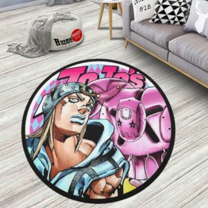 Jojo's Bizarre Adventure Johnny Joestar Round Rug Anime Room Mats