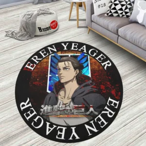 Attack On Titan Characters Eren Yeager Round Rug Anime Room Mats