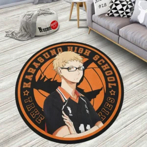 Haikyuu Kei Tsukishima Round Rug Anime Room Mats