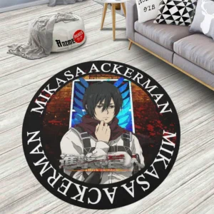 Attack On Titan Characters Mikasa Ackerman Round Rug Anime Room Mats