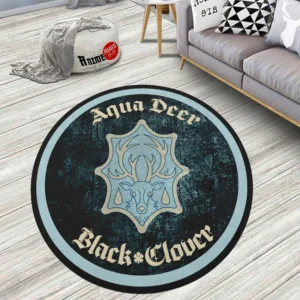 Black Clover Squads Aqua Deer Round Rug Anime Room Mats