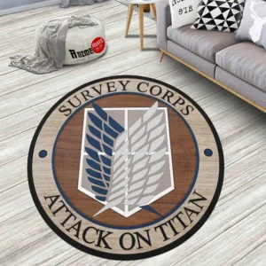 Attack On Titan Armed Forces Survey Corps Round Rug Anime Room Mats