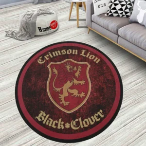Black Clover Squads Crimson Lion Round Rug Anime Room Mats