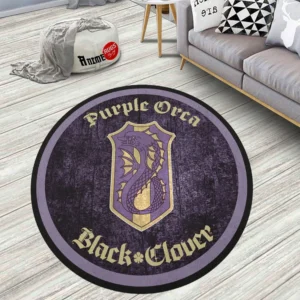 Black Clover Squads Purple Orca Round Rug Anime Room Mats