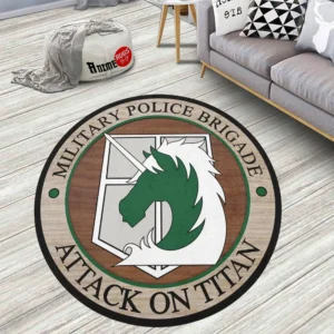 Attack On Titan Armed Forces Military Police Brigade Round Rug Anime Room Mats