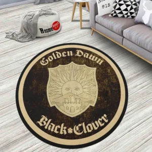 Black Clover Squads Golden Dawn Round Rug Anime Room Mats