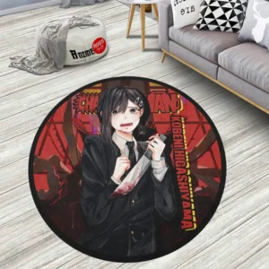 Kobeni Higashiyama Round Rug Custom Chainsaw Man Anime Rug Floor Mats