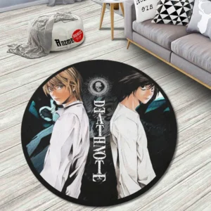 L Lawliet & Light Yagami Round Rug Custom Death Note Anime Room Mats