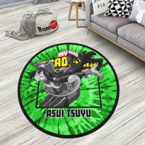 Asui Tsuyu Round Rug Custom Tie Dye Style Anime Room Mats