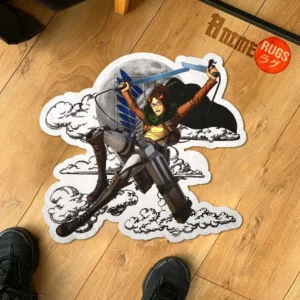 Hange Zo??Shaped Rug Custom Moon Clouds Attack On Titan Anime Room Decor
