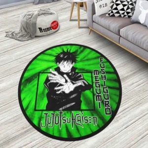 Megumi Fushiguro Round Rug Custom Tie Dye Style Anime Room Mats
