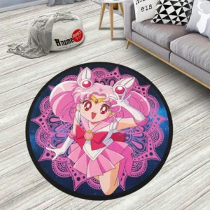 Sailor Chibi Moon Round Rug Custom Sailor Moon Anime Room Mats