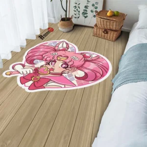 Sailor Chibi Moon Shaped Rug Custom Sailor Moon Anime Room Decor