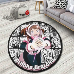 Ochako Uraraka Manga Mix Round Rug Custom Anime Room Mats