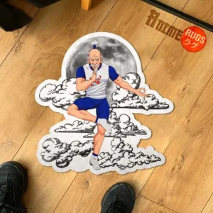 Isaac Netero Shaped Rug Custom Moon Clouds Anime Room Decor