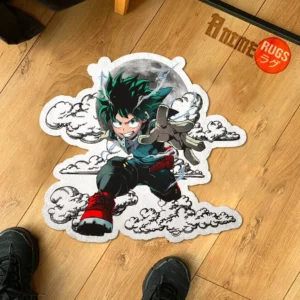 Izuku Midoriya Shaped Rug Custom Moon Clouds Anime Room Decor