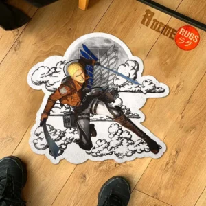 Reiner Braun Shaped Rug Custom Moon Clouds Attack On Titan Anime Room Decor