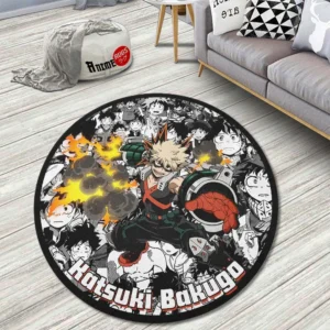 Katsuki Bakugo Manga Mix Round Rug Custom Anime Room Mats